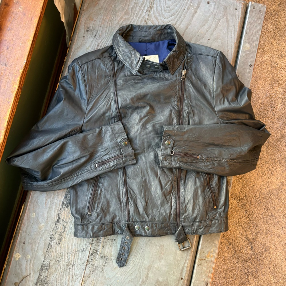 Johnnie B genuine leather moto jacket | size kids large